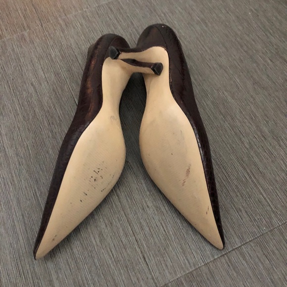 Nine West | Brown Embossed Pumps - Picture 3 of 6